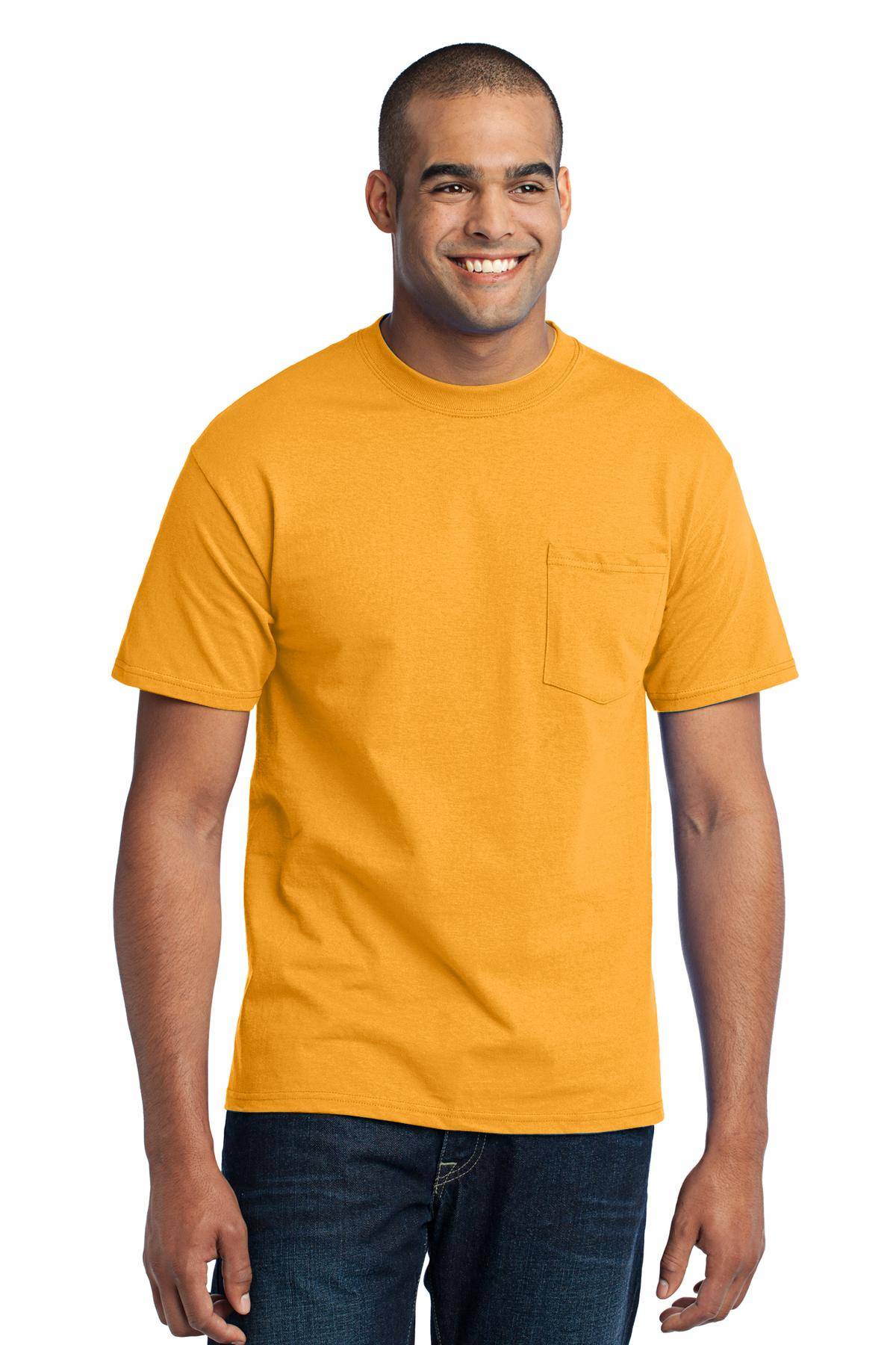 Port & Company PC55P Mens Short Sleeve Core Blend Crew Neck Stylish T-Shirt With Pocket