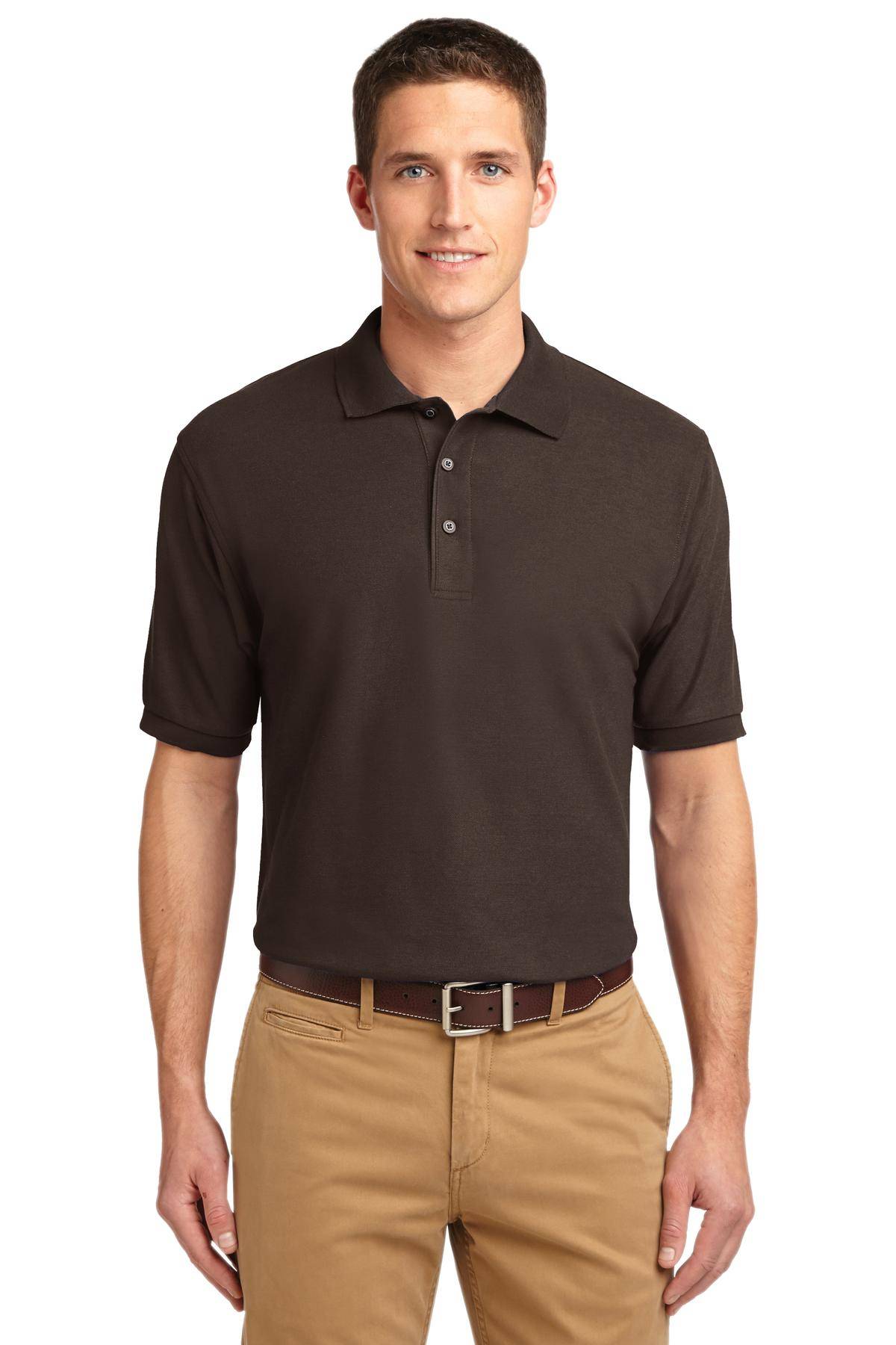 Port Authority TLK500 Mens Big And Tall Short Sleeve Shrink Resistant Silk Touch Polo Shirt