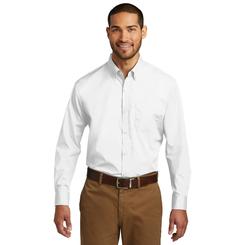 Port Authority TW100 Mens Big & Tall Long Sleeve Lightweight Button Down Carefree Poplin Shirt With Pocket