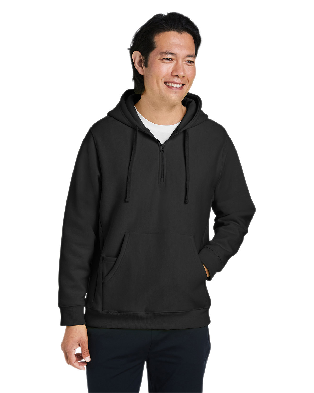 Team 365 TT97 Unisex Long Sleeve Zone Heavyweight Quarter Zip Hooded Sweatshirt With Pockets
