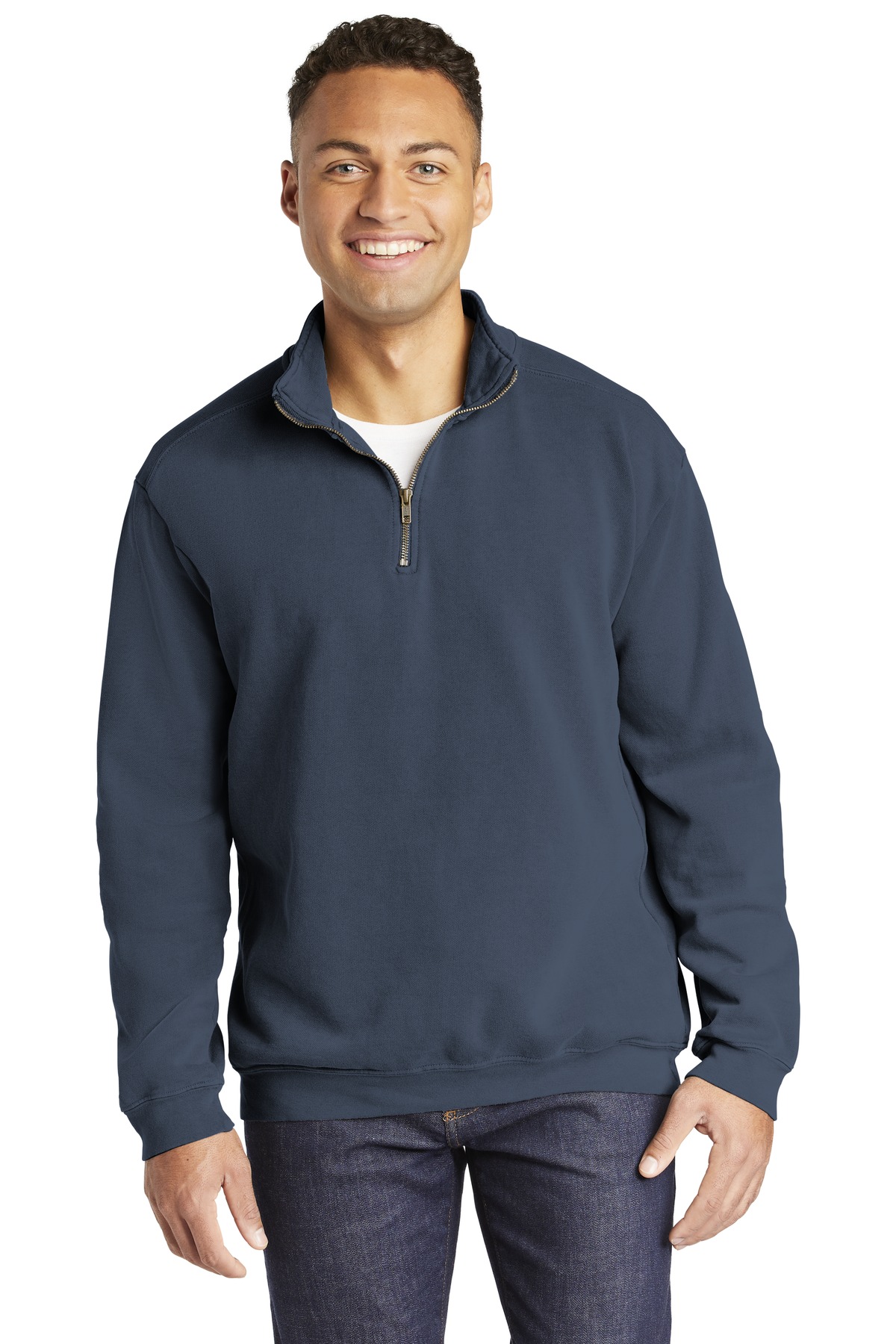 Comfort Colors1580 Mens Long Sleeve Ring Spun Quarter Zip Sweatshirt