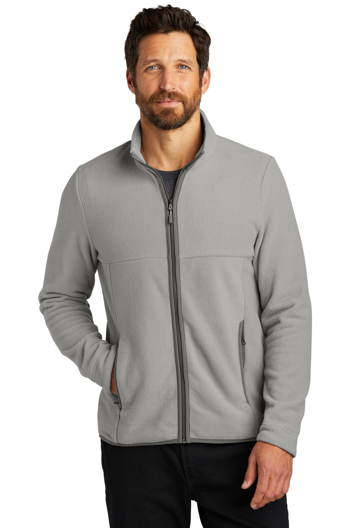 Port Authority F110 Mens Long Sleeve Midweight Connection Fleece Full Zip Jacket With Pockets