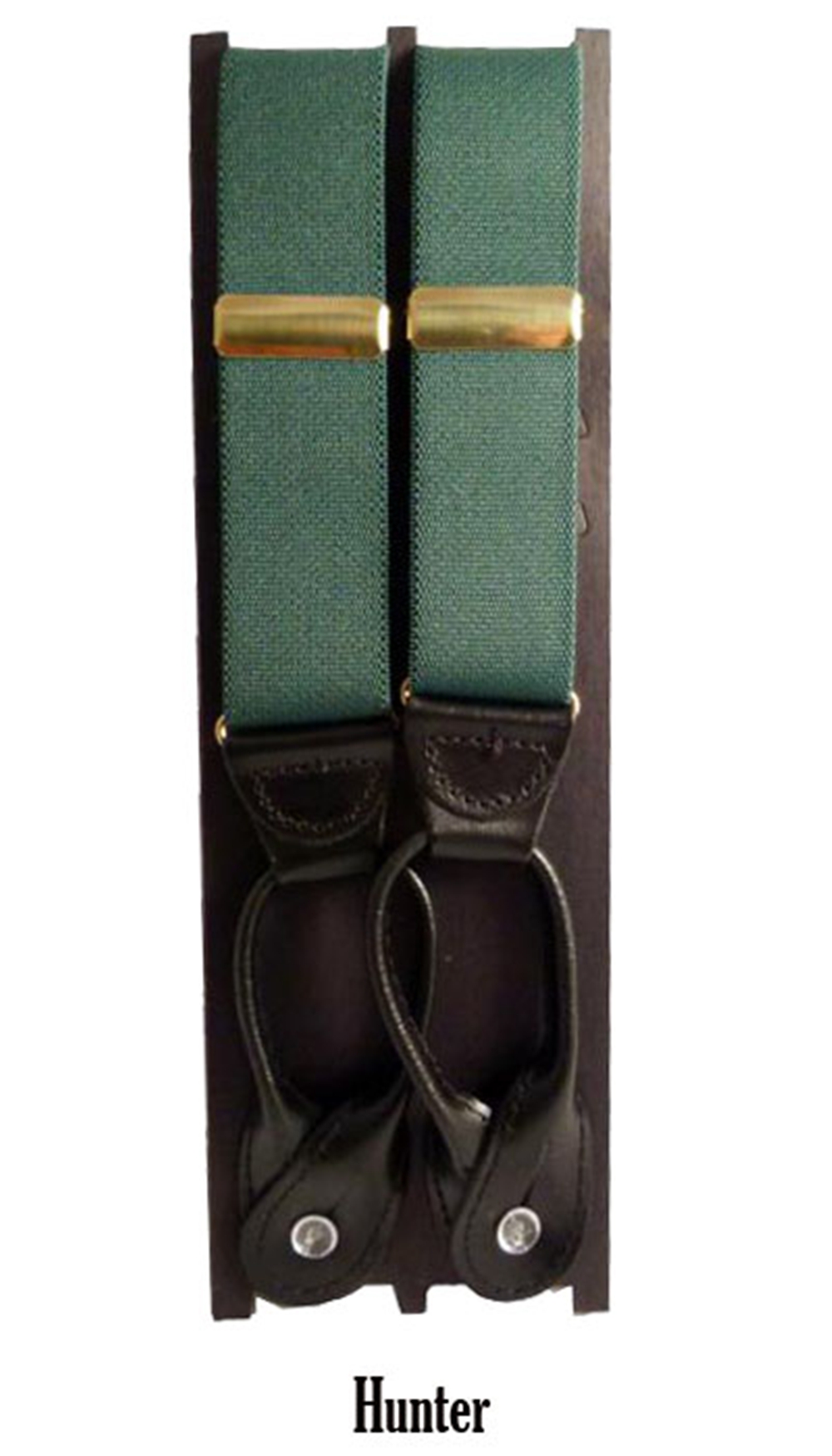 TheDapperTie Men's Hunter Green Button fastening Suspenders DUB-Huntergreen