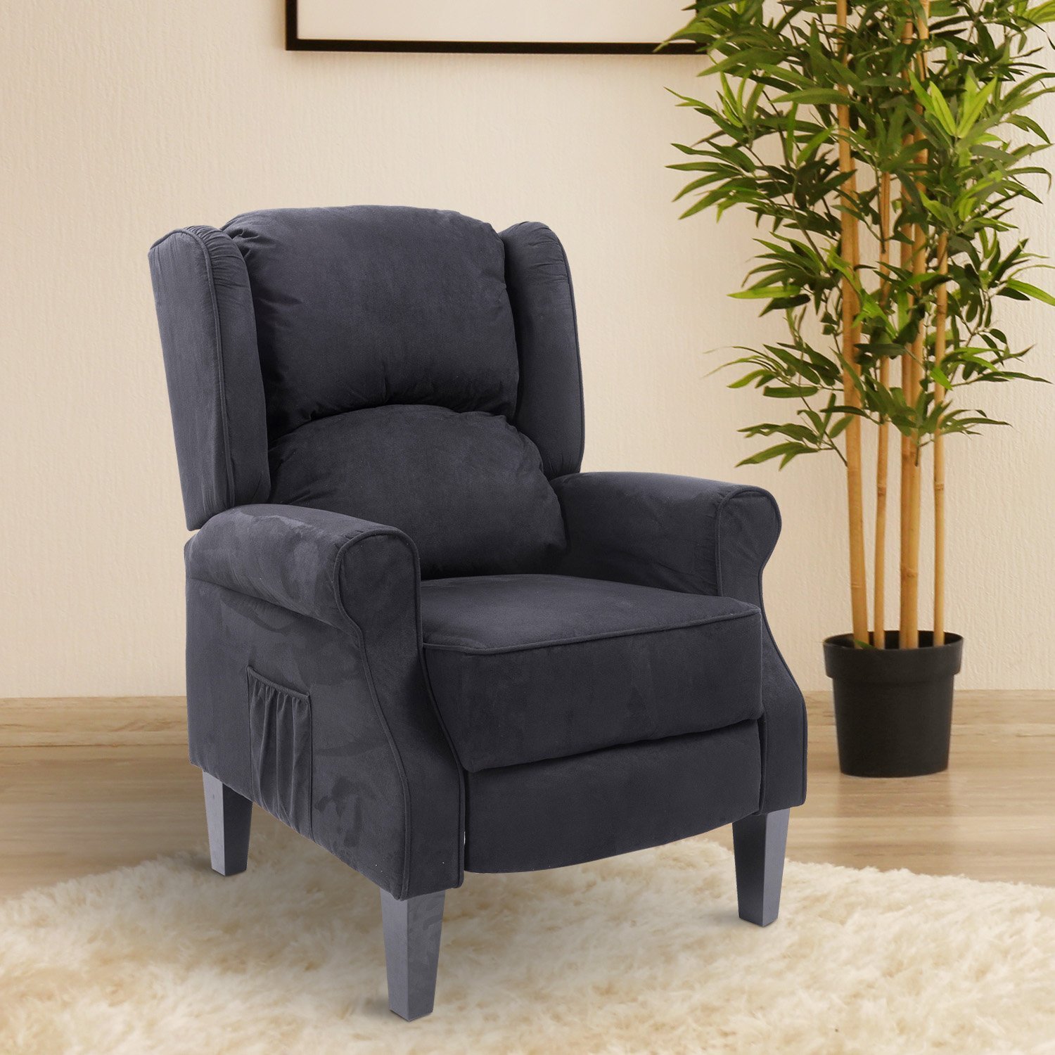 homcom homcom personal heated vibrating faux suede massage recliner