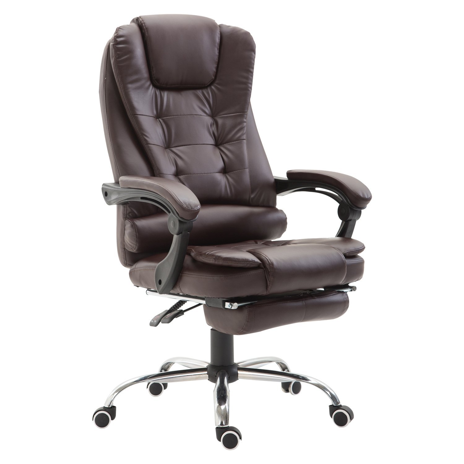 Homcom Office Desk Chairs Kmart Homcom High Back Reclining Pu Leather Executive Office Chair With Footrest Dark Brown