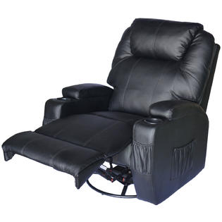 Homcom Luxury Faux Leather Heated Vibrating Massage Recliner Homcom Luxury Faux Leather Heated Vibrating Massage Recliner Chair With Remote Black 4