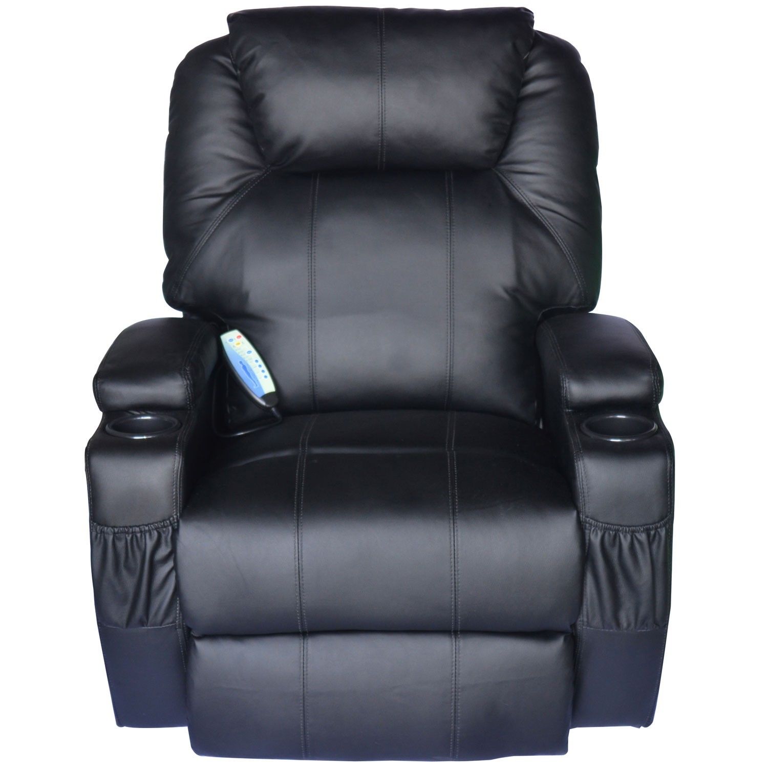 homcom synthetic leather vibrating massage recliner tv game chair