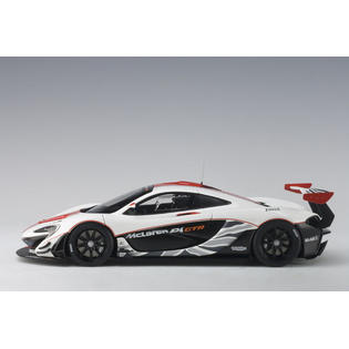 Mclaren P1 Gtr Gloss White With Red Stripes 1 18 Model Car By Autoart
