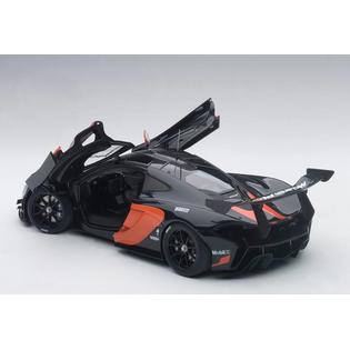 Mclaren P1 Gtr Dark Grey With Orange Accents 1 18 Model Car By Autoart