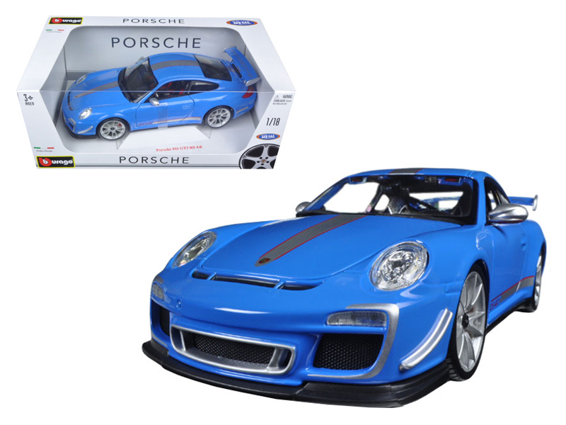 Porsche 911 Gt3 Rs 4 0 Blue 1 18 Diecast Car Model By Bburago