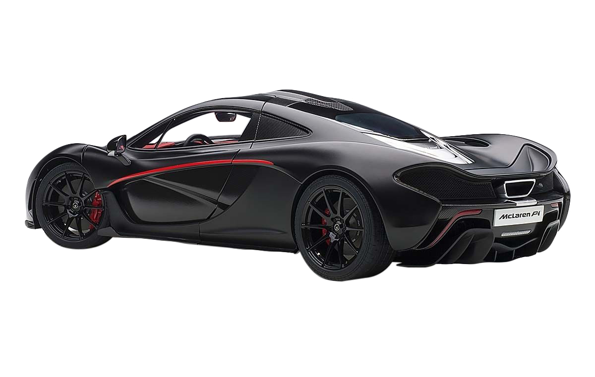 Mclaren P1 Matt Black With Red Accents 1 12 Model Car By Autoart