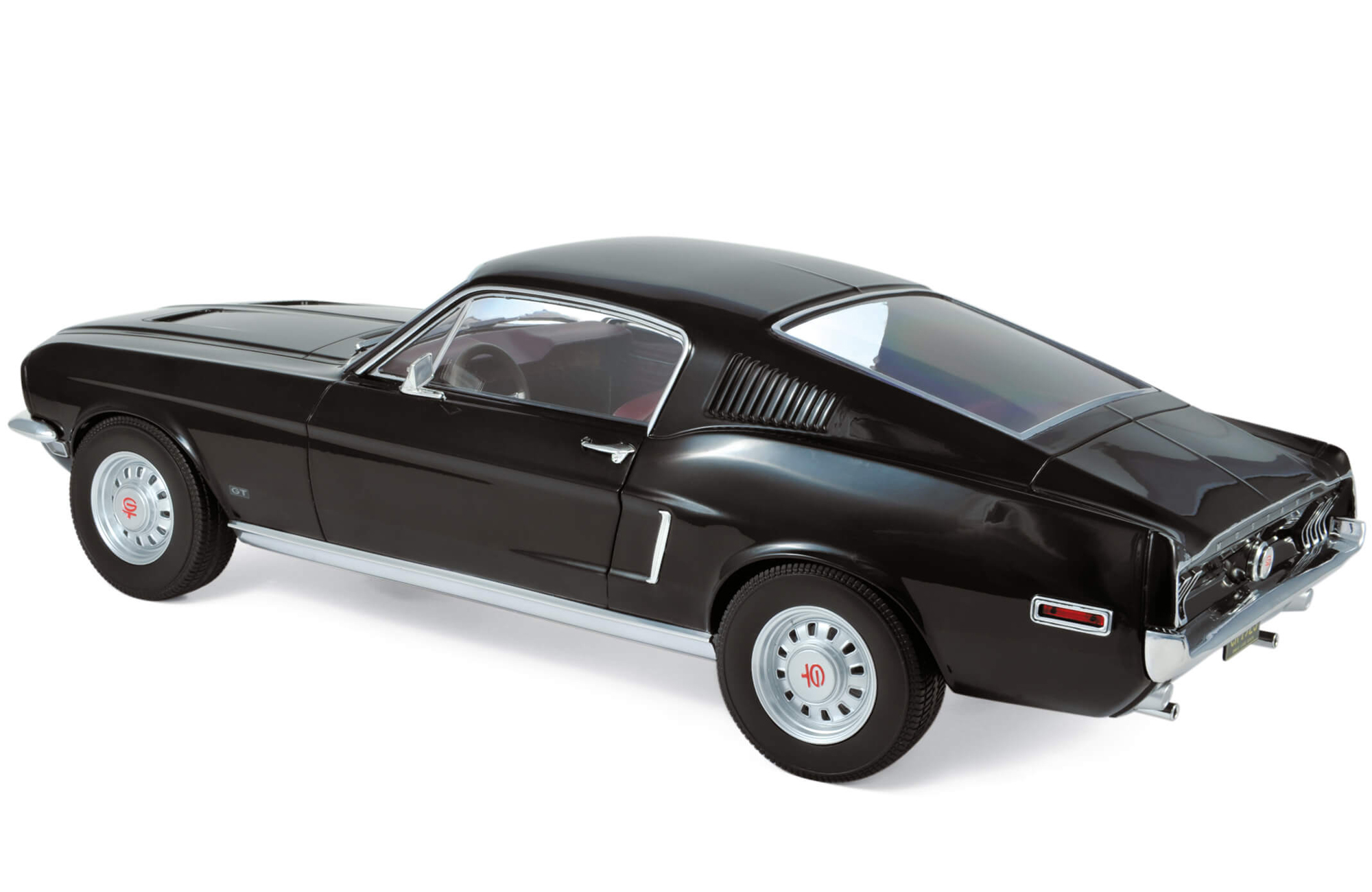 1968 Ford Mustang Fastback Black With Burgundy Interior 1 12