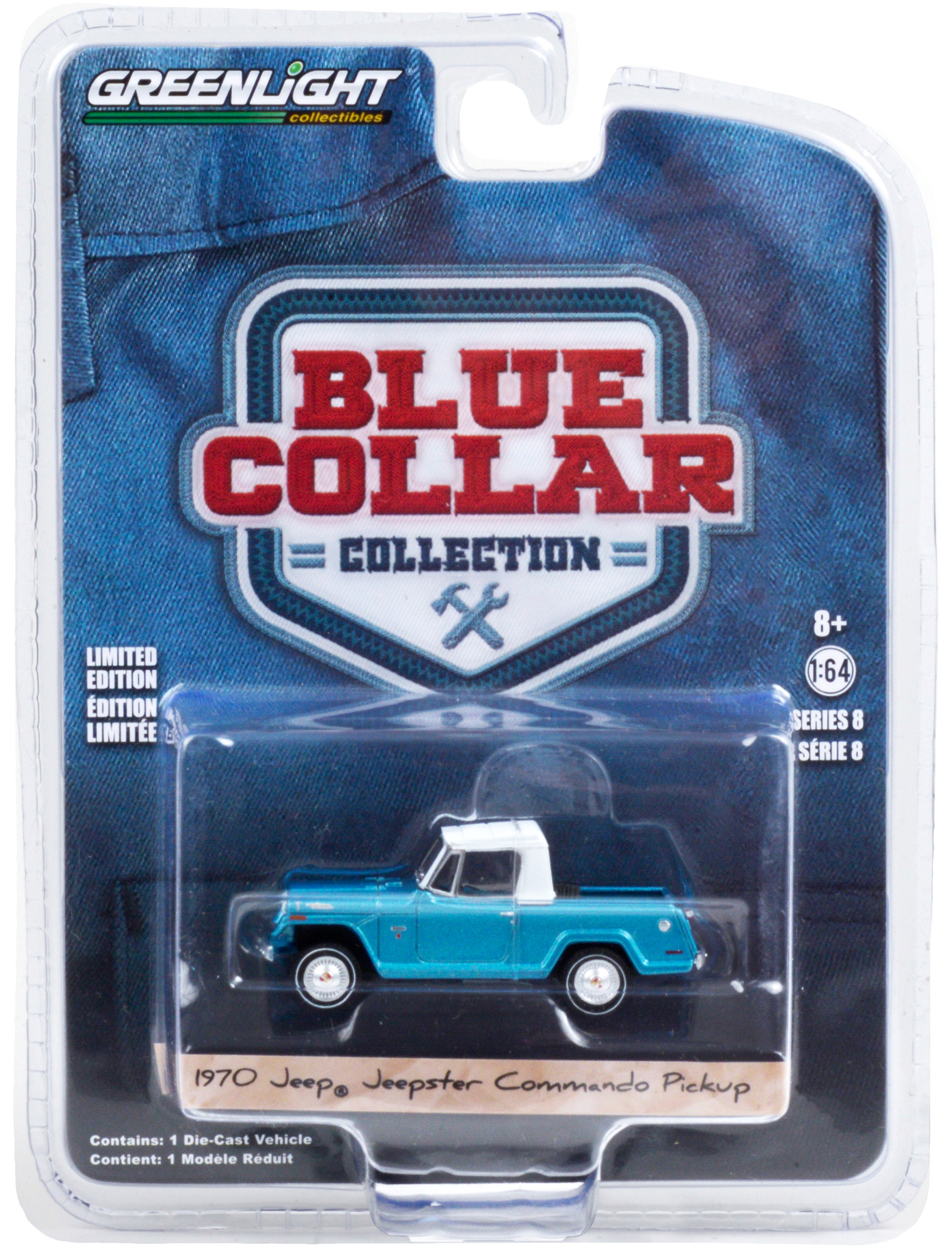 Greenlight 1970 Jeep Jeepster Commando Pickup Truck Light Blue Met W Hite Top Blue Collar Collection 1 64 Diecast Model Car Greenlight Greenlight 1970 Jeep Jeepster Commando Pickup Truck Light Blue Met W Hite Top Blue Collar Collection 1 64 Diecast Model Car Greenlight