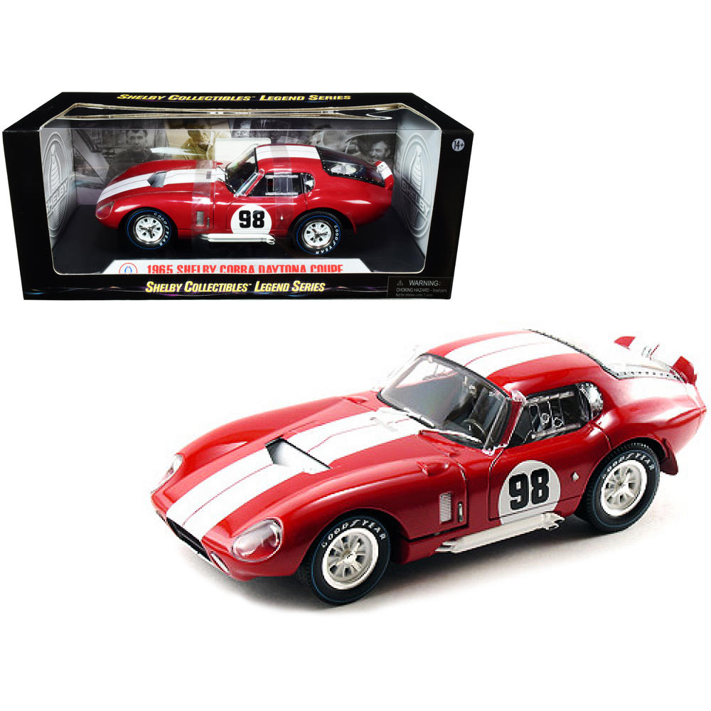 SHELBY COLLECTIBLES 1965 Shelby Cobra Daytona Coupe #98 Red with White Stripes 1/18 Diecast Model Car by Shelby Collectibles