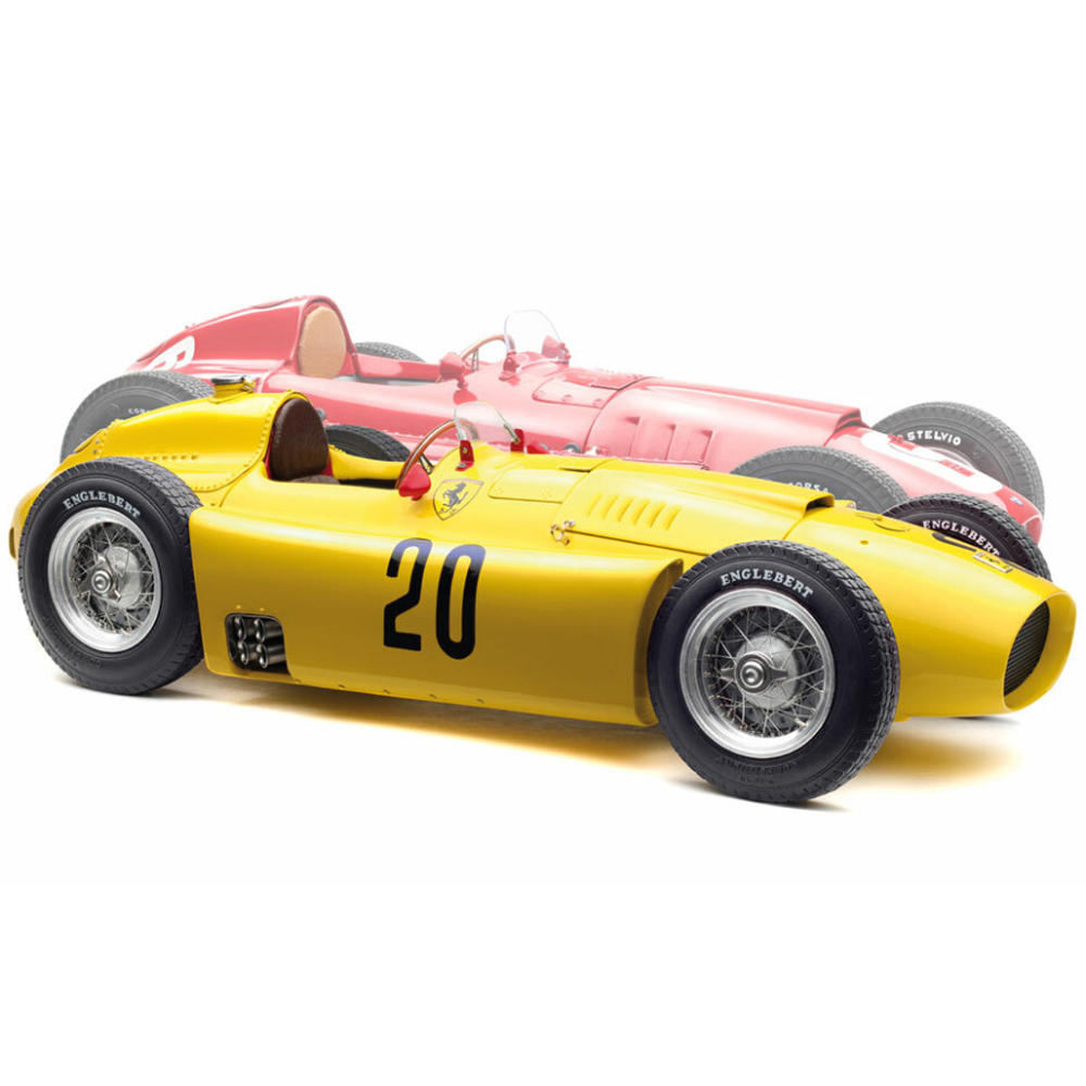 CMC Bundle of 2 Cars 1956 Ferrari D50 #20 GP Belgium (Yellow) & 1955 Ferrari Lancia D50 GP Turin (Red) 1/18 by CMC