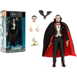 JADA Dracula 6.25" Moveable Figurine with Bat, Candle and Alternate Head and Hands "Universal Monsters" Series by Jada