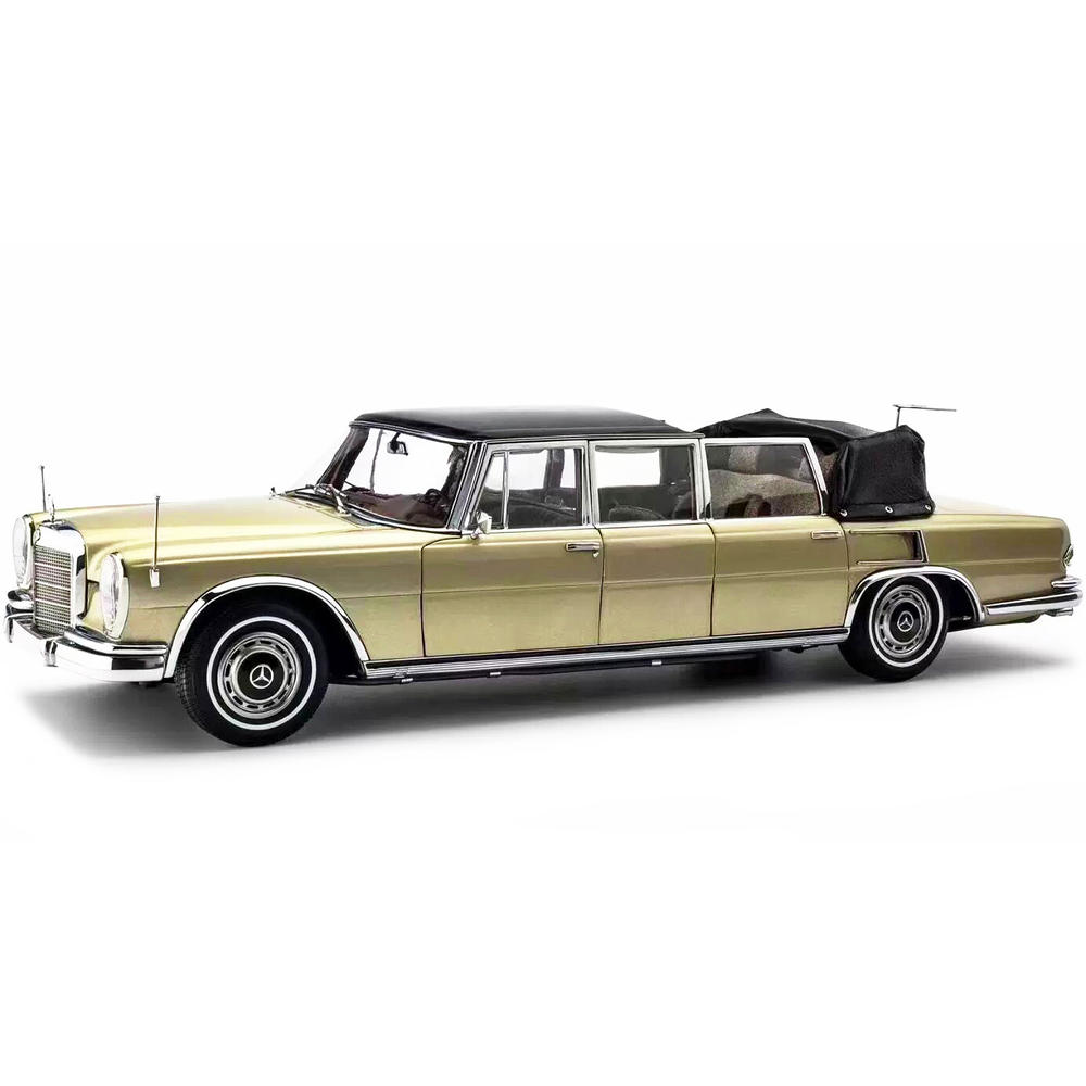 CMC 1965-1981 Mercedes Benz 600 Pullman Landaulet Limousine Convertible w/Functional Softtop Gold Ltd Ed 1/18 Diecast Model Car CMC
