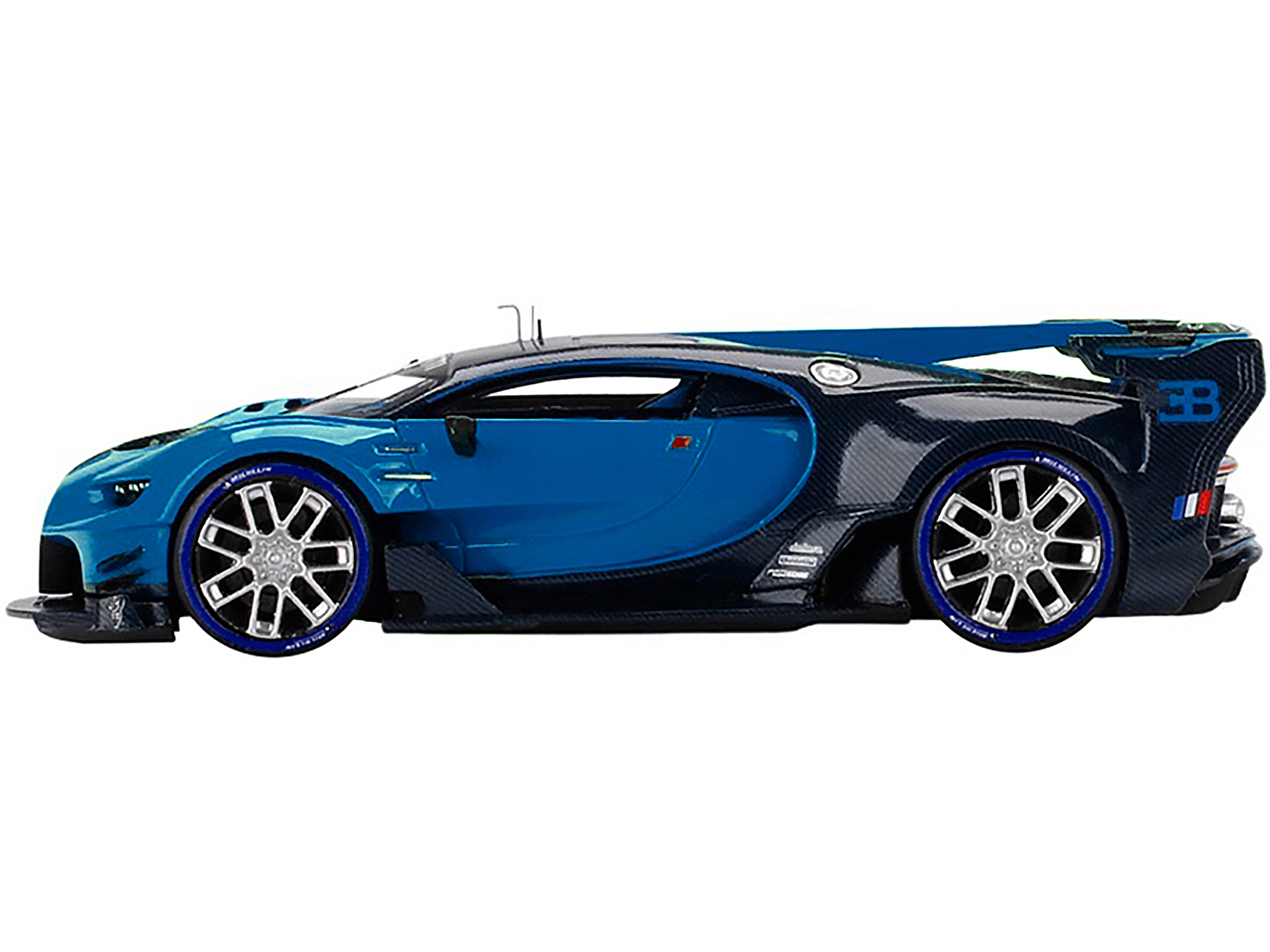 TSM-Model Bugatti Vision Gran Turismo Light Blue and Blue Carbon 1/43 Model Car by True Scale Miniatures