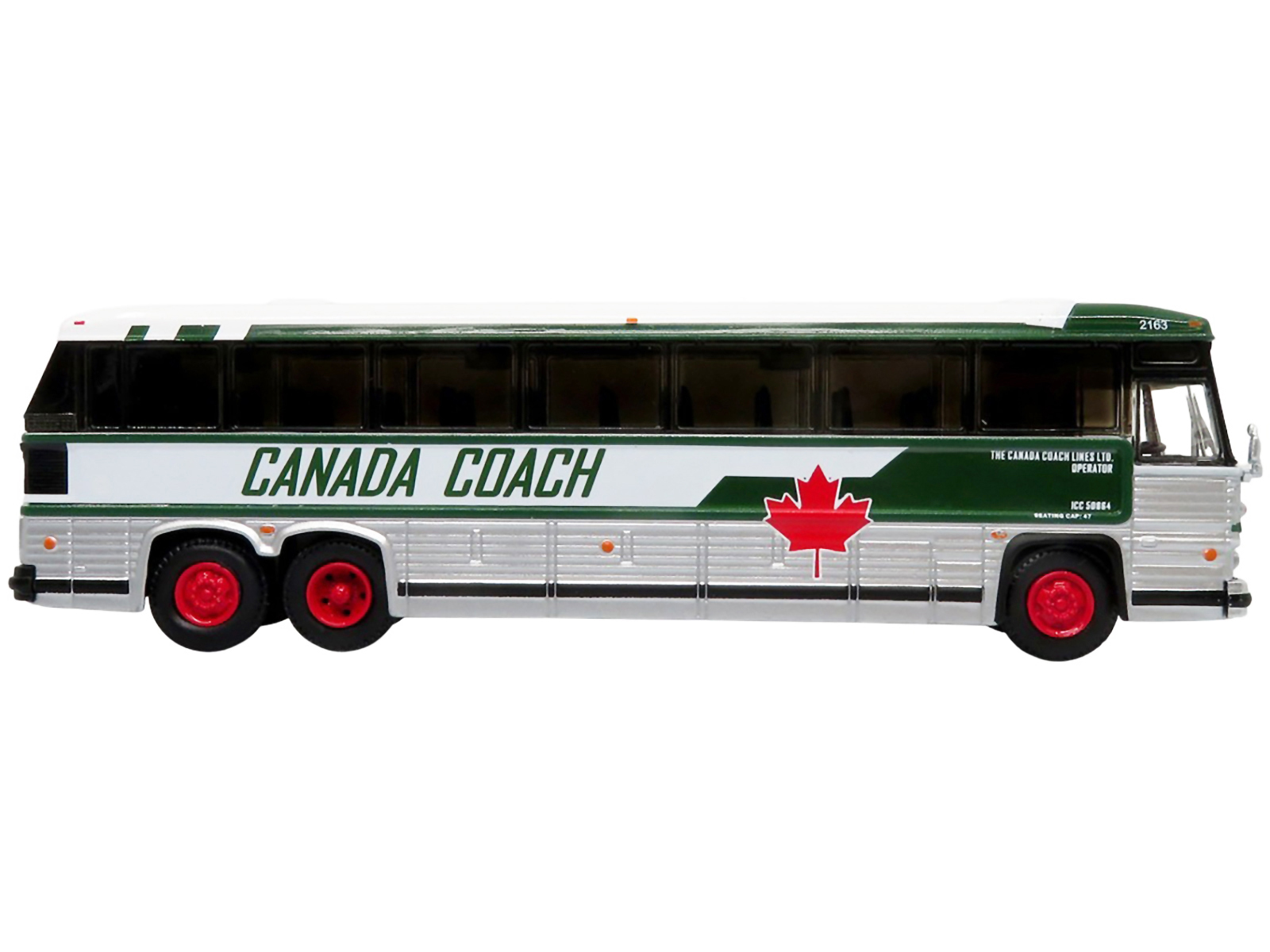 Iconic Replicas 1980 MCI MC-9 Crusader II Intercity Coach Bus "Hamilton via 8" "Canada Coach" 1/87 (HO) Diecast Model by Iconic Replicas