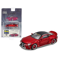 ERA CAR Lexus LC500 LB Works RHD Red Met. with Carbon Top and Graphics Limited Edition to 1200 pieces 1/64 Diecast Model Car by Era Car