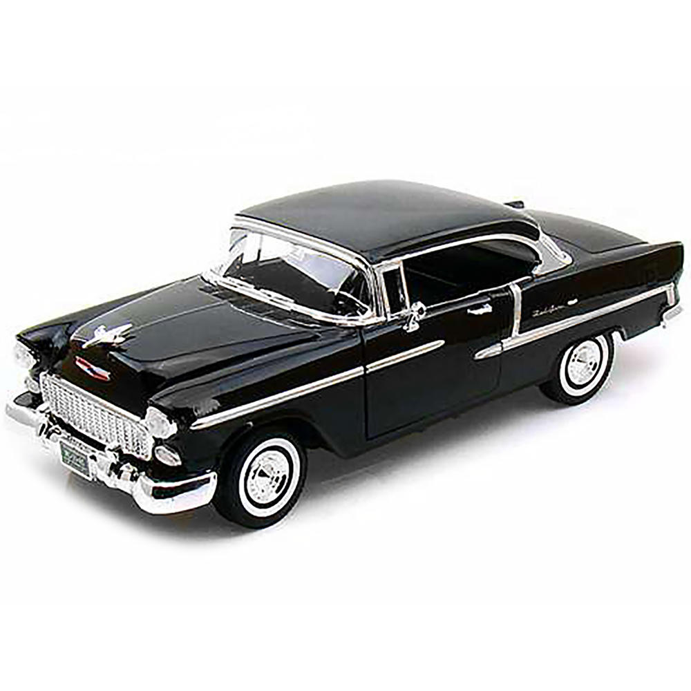 Motormax 1955 Chevrolet Bel Air Hard Top Black 1/18 Diecast Model Car by Motormax