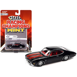RACING CHAMPIONS 1969 Oldsmobile 442 Black w/Red Stripes & Interior "Racing Champions Mint 2022" Ltd Ed 1/64 Diecast Model Car Racing Champions