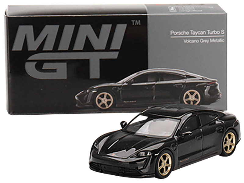 TSM-Model Porsche Taycan Turbo S Volcano Gray Metallic Limited Edition to 1800 pieces 1/64 Diecast Model Car by True Scale Miniatures