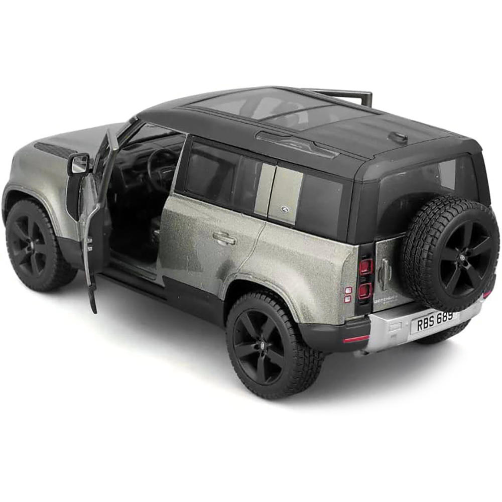 Bburago 2022 Land Rover Defender 110 Green Metallic with Black Top and Sunroof 1/24 Diecast Model Car by Bburago