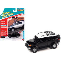 Johnny Lightning 2007 Toyota FJ Cruiser Black Diamond with White Top and Roofrack Limited Edition 1/64 Diecast Model Car by Johnny Lightning