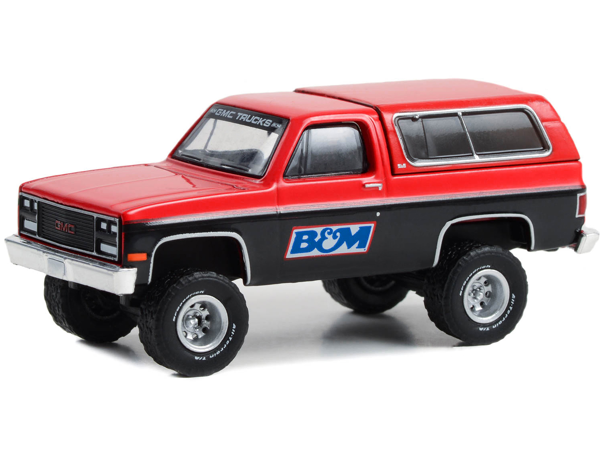 GreenLight 1991 GMC Jimmy SLE Red and Black "B&M Racing" "Blue Collar Collection" Series 12 1/64 Diecast Model Car by Greenlight