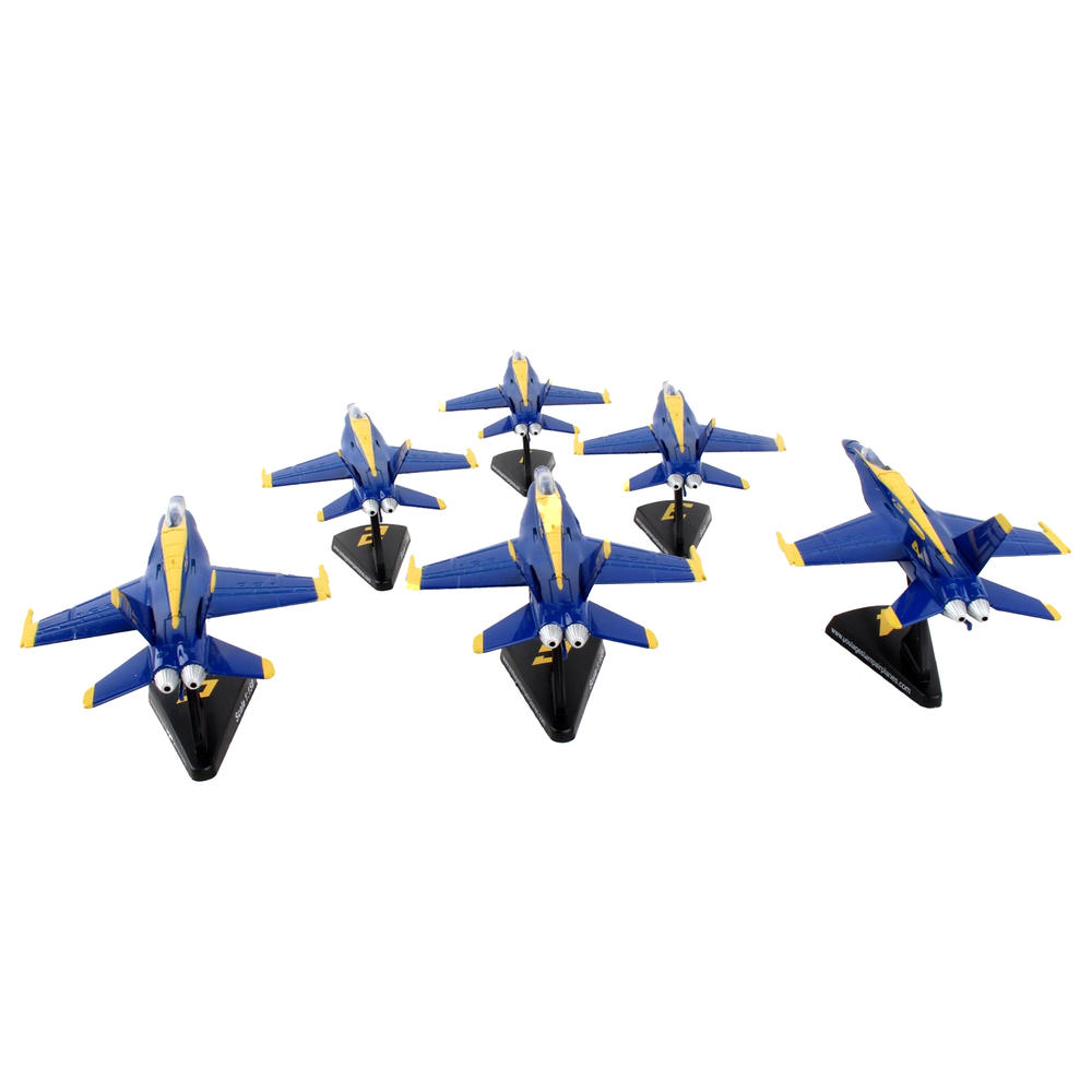 Postage Stamp McDonnell Douglas F/A-18 Hornet Aircraft "Blue Angels" US Navy 6 piece Gift Set 1/150 Diecast Model Airplanes by Postage Stamp