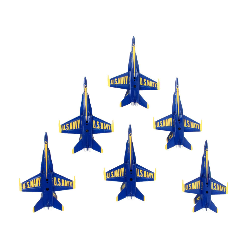 Postage Stamp McDonnell Douglas F/A-18 Hornet Aircraft "Blue Angels" US Navy 6 piece Gift Set 1/150 Diecast Model Airplanes by Postage Stamp