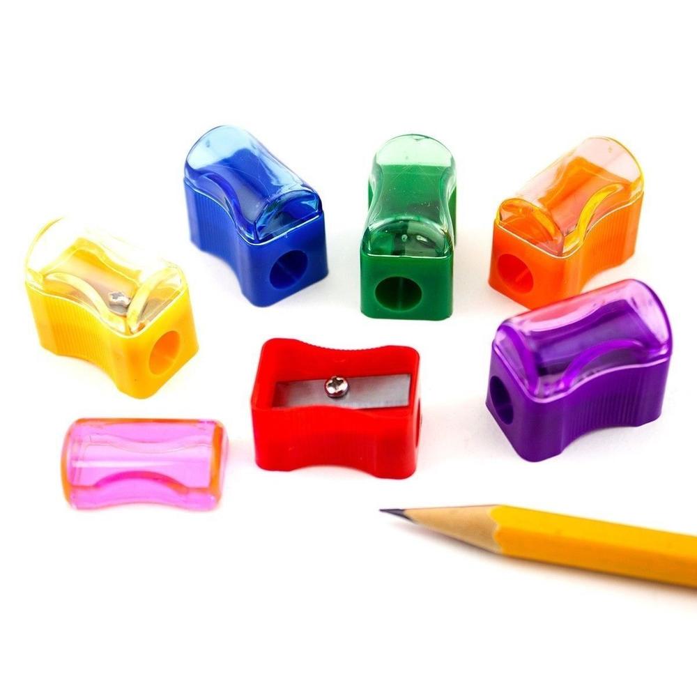 HP Bulk Plastic Colorful Pencil Sharpener With Cap Assortment (6 dz or 72pc) School