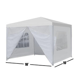 Segawe Canopy Party 10"x10" Outdoor Wedding Tent Gazebo with 4 Side Walls Heavy Duty