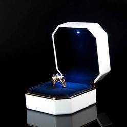 Branded Diamond Ring Box with Led Light Jewelry Box Wedding Proposal Engagement Case