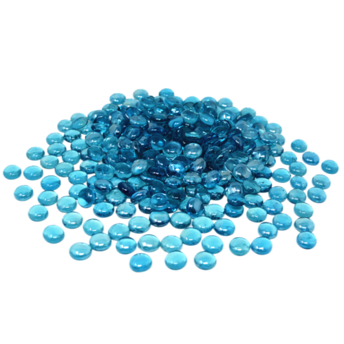 Branded 500 Pcs Ocean Blue Glass Gems, Pebbles, Mosaic Tiles, Marbles Vase Filler (5LB)