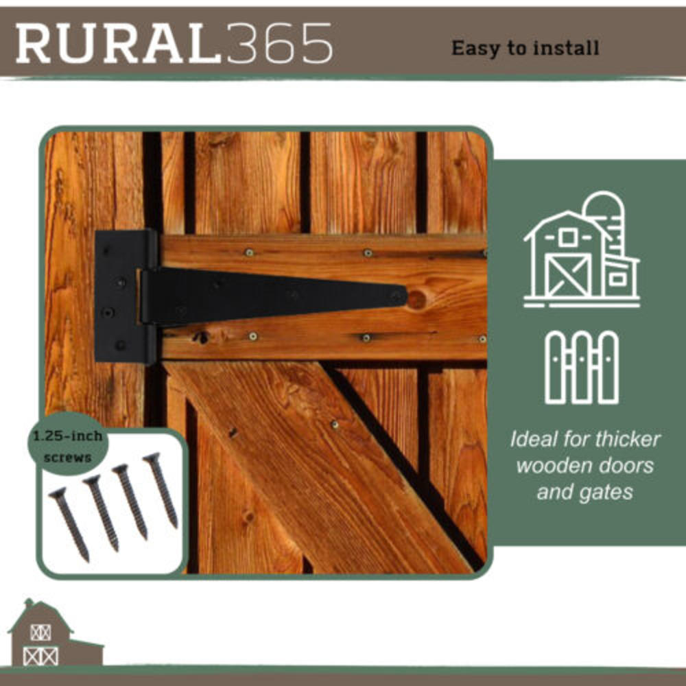 Rural365 Triangle Door Hinge 4 Pk - Heavy Duty 8in Farmhouse Style Door Hinges
