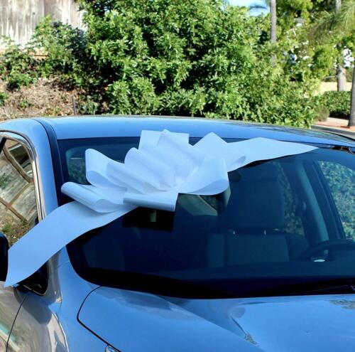 GiftWrap Etc Big White Car Bow Ribbon - 25" Wide, Fully Assembled, Wedding, Christmas, Gift