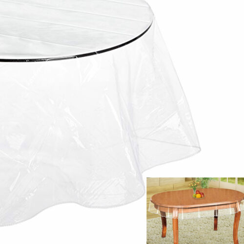 ATB Window Clear Vinyl Oblong Tablecloth Protector Heavy Plastic Table Cover 54"X72"