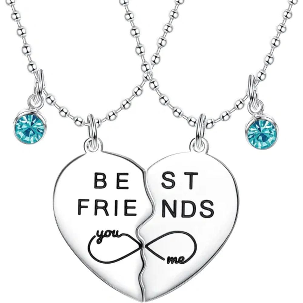 Branded 3PCS Best Friendship Necklace Friendship Gift BFF Women's Fashion Jewelry Set Engraved Puzzle Necklace Good Friends Crystal Matc