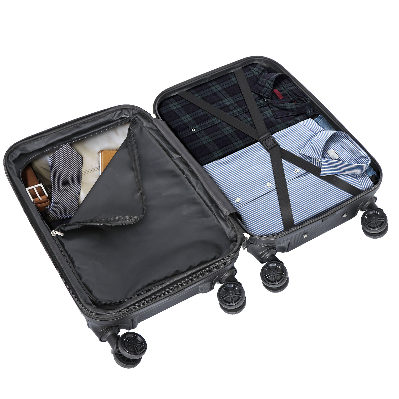 Segawe 22" Hardside Expandable Carry-On Suitcase Luggage with Spinner Wheels Vacation