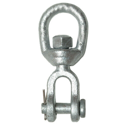 SeaChoice 3/8 Inch Galvanized Jaw to Eye Swivel for Boats 11,250 lbs Breaking Strength
