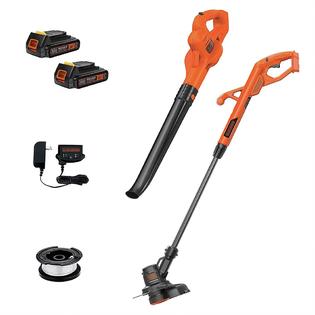 Black Decker Lcc222 20v Max 1 5 Ah Cordless Lithium Ion String Trimmer And Sweeper Combo Kit With 2 Batteries