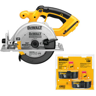 DeWalt DC390-2 18V XRP Cordless 6-1/2 in. Circular Saw with 2 Batteries