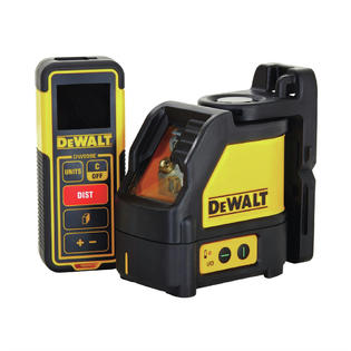 Dewalt Dw0889cg Green Beam Cross Line Laser And 99 Ft Laser Distance Measurer Kit
