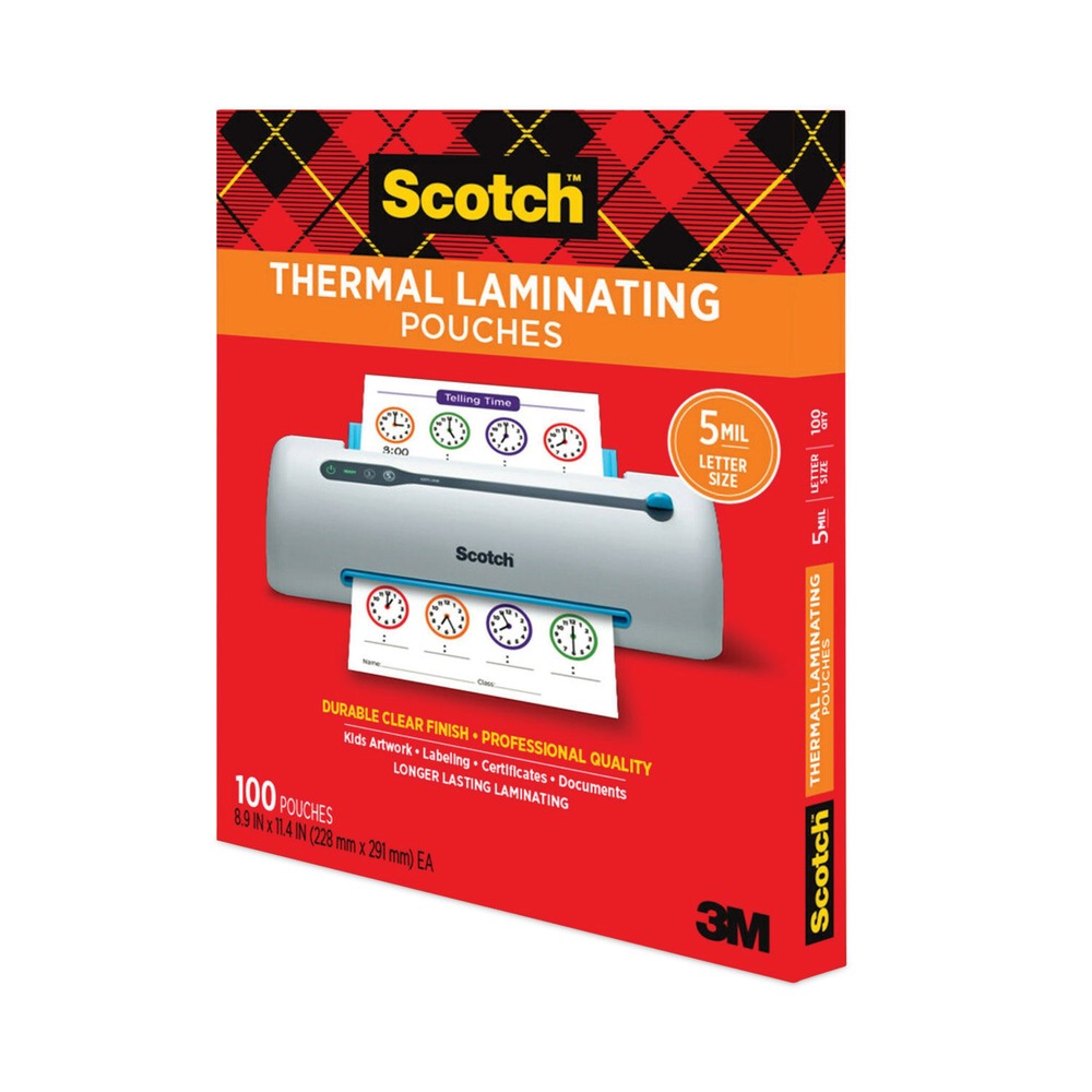 Scotch 3M Scotch Letter Size Thermal Laminating Pouches, 5 mil, 100/Pack (MMMTP5854100)