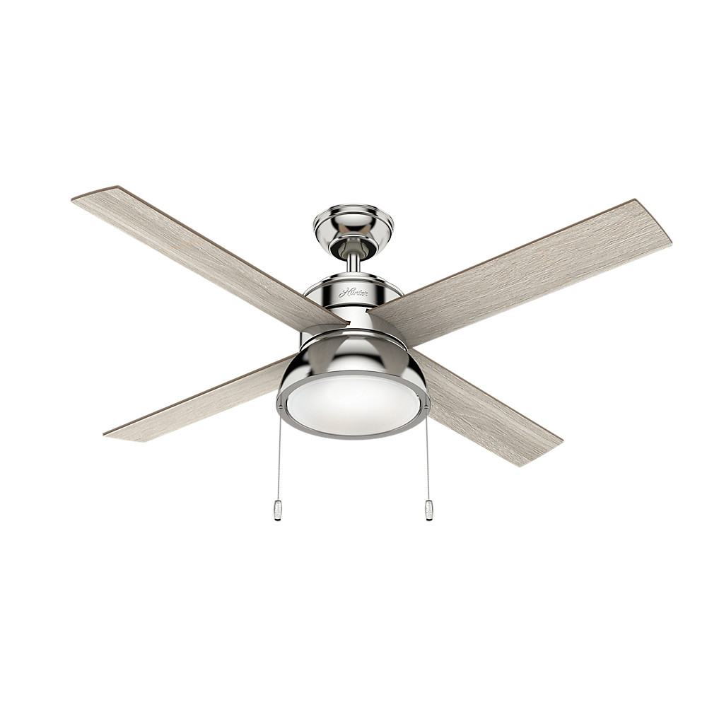 Hunter 52 In Highbury Brushed Nickel Ceiling Fan Loki Ceiling Fan With Light Polished Nickel