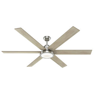 Hunter 70 In Warrant Brushed Nickel Ceiling Fan With Light Kit And Wall Control