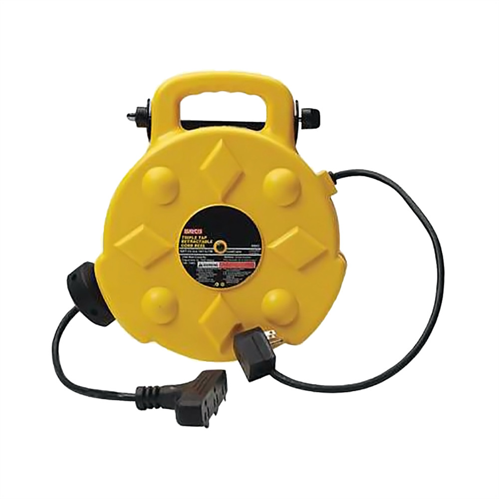 Bayco SL8903 13 Amp Retractable Polymer 3 Outlets 50 ft. Cord Reel