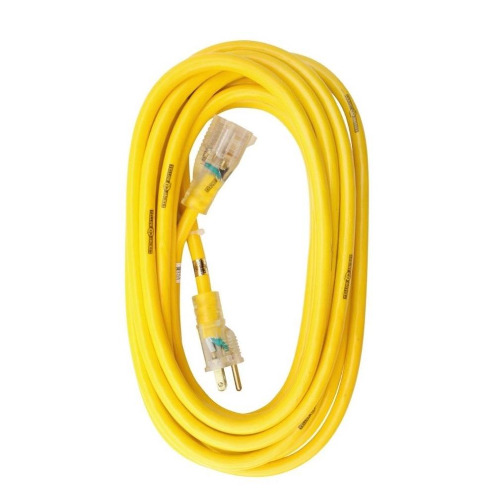 Yellow Jacket 2883 125V 15 Amp 1625W 25 ft. 12/3 SJTW Heavy-Duty Lighted Extension Cord